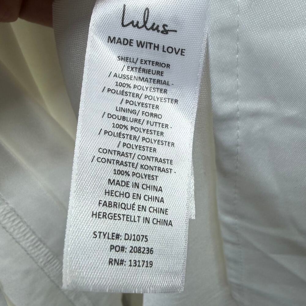 Lulus Luxe Bridal NWOT Bria White Satin Basque Waist Maxi Wedding Dress Medium - Picture 9 of 9